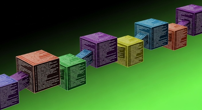 Diagram showing blocks linked together in a chain