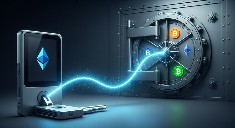 Illustration of a hardware wallet device