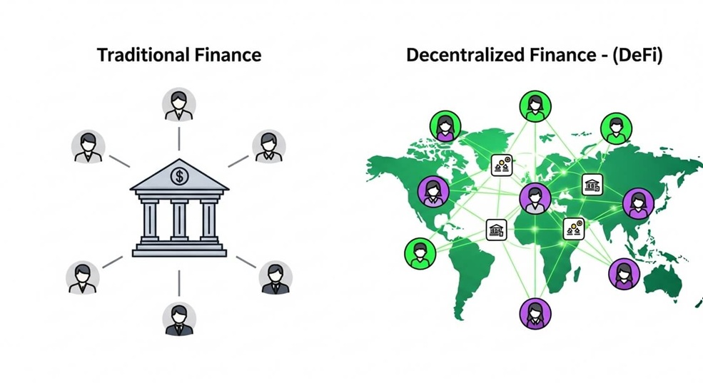 Illustration of a peer-to-peer financial network with no central bank